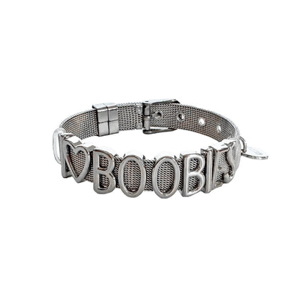 i love boobies! Silver Belt Bracelet