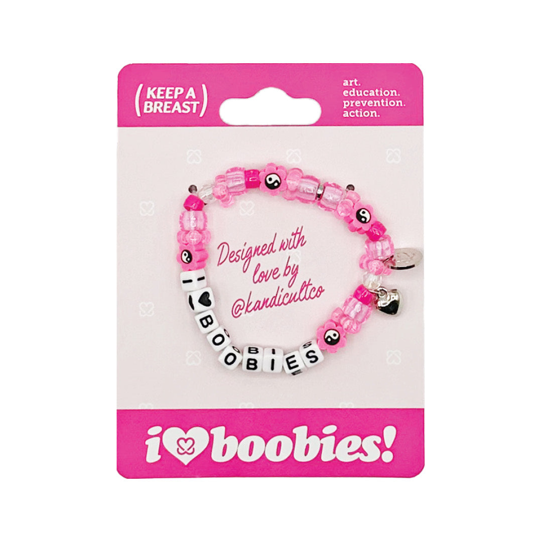 Kandi i love boobies! Bracelet Pink