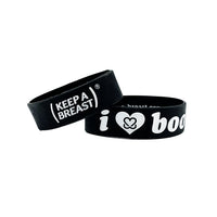 i love boobies! Mini Black White Bracelet Pack
