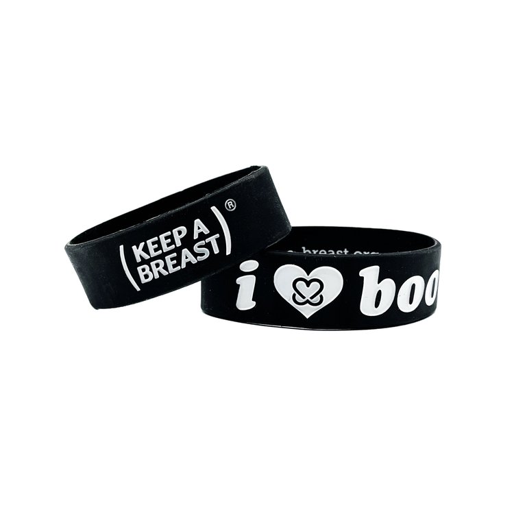 i love boobies! Bracelets Black/White 2-Pack