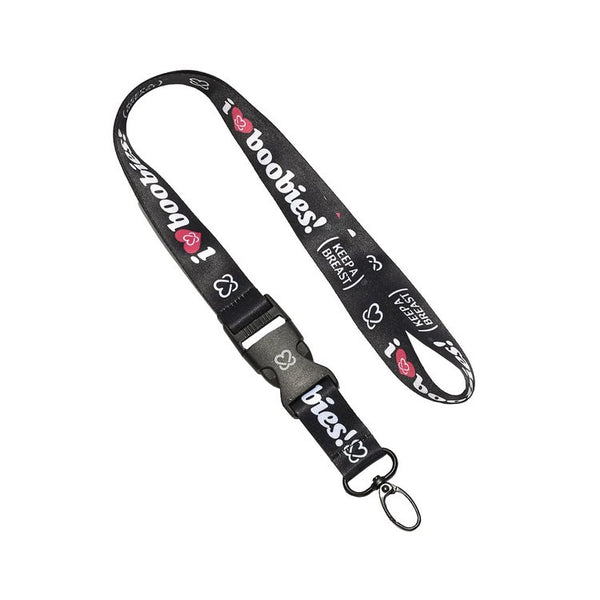 i love boobies! Black Lanyard - Keep A Breast Foundation