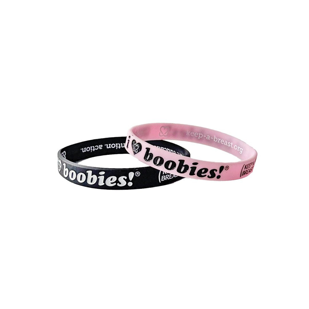 i love boobies Mini Bracelets (Licorice/Light Pink) 2Pack Keep A