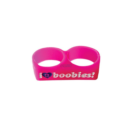 i love boobies! Pink Two-Finger Ring