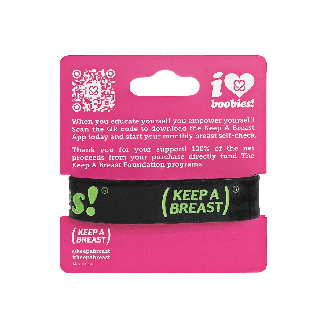 i love boobies! Black Green Classic Bracelet
