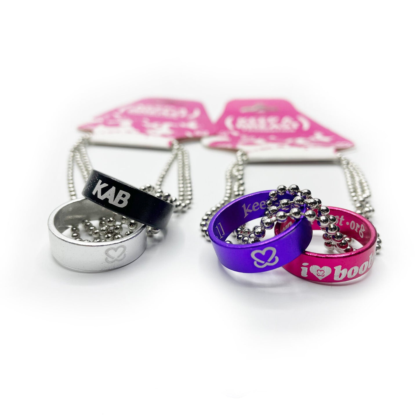 i love boobies! Ring Necklace 2-Pack